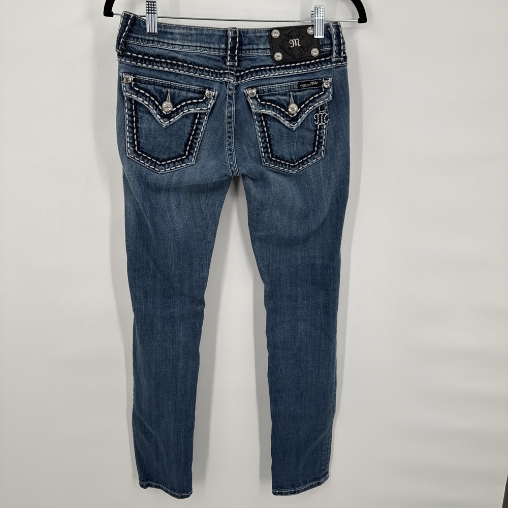 Miss Me Jeans Womens 27 Signature Rise Skinny Thick Stitch Flap Pockets Stretch‎